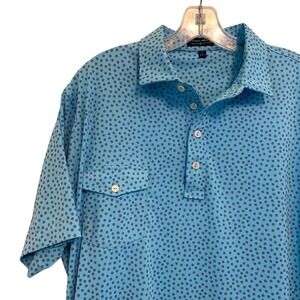 Peter‎ Millar Crown Crafted Polo Shirt Men Large Blue Floral Infinity Pool Tempo